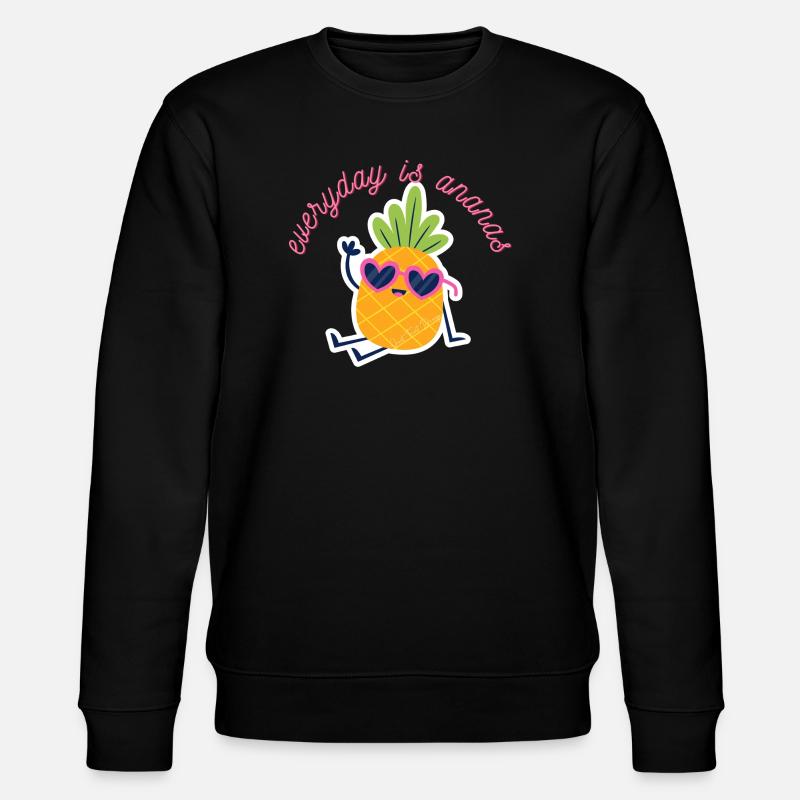Ananas1 - Stanley/Stella Unisex Bio-Sweatshirt CHANGER  - Schwarz