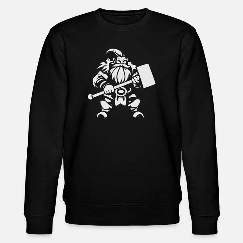 Zwergkrieger mit Kriegshammer - Stanley/Stella Unisex Bio-Sweatshirt CHANGER - Schwarz