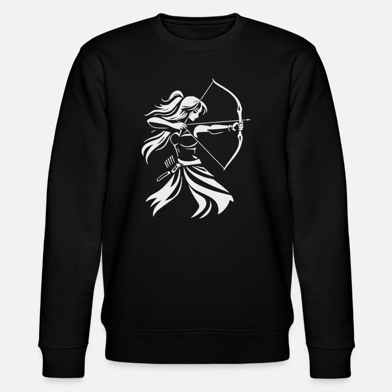 Archer Silhouette with Bow - Stanley/Stella CHANGER Unisex Organic Sweatshirt - black