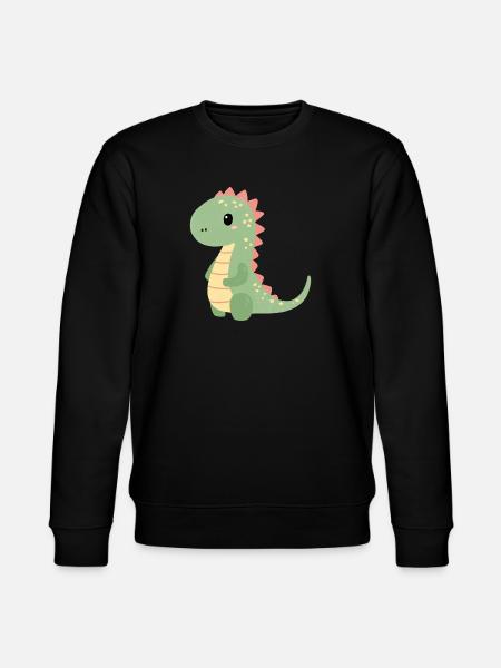 Buntes Dino Kindermotiv - Stanley/Stella Unisex Bio-Sweatshirt CHANGER  - Schwarz