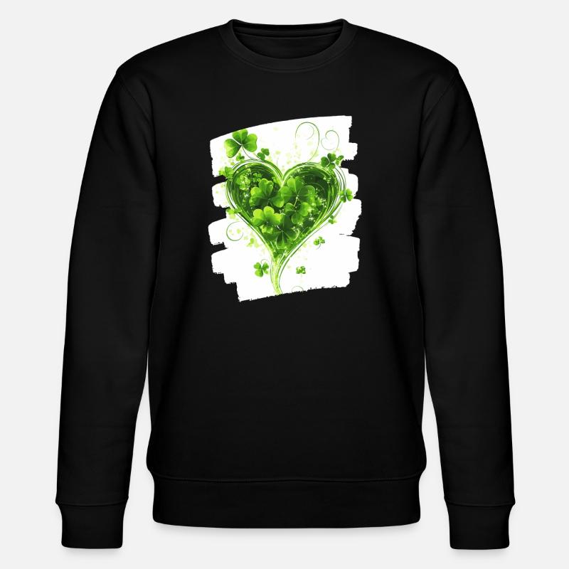 Saint-Patrick Shamrock Heart - Sweat bio CHANGER Stanley/Stella Unisexe - noir