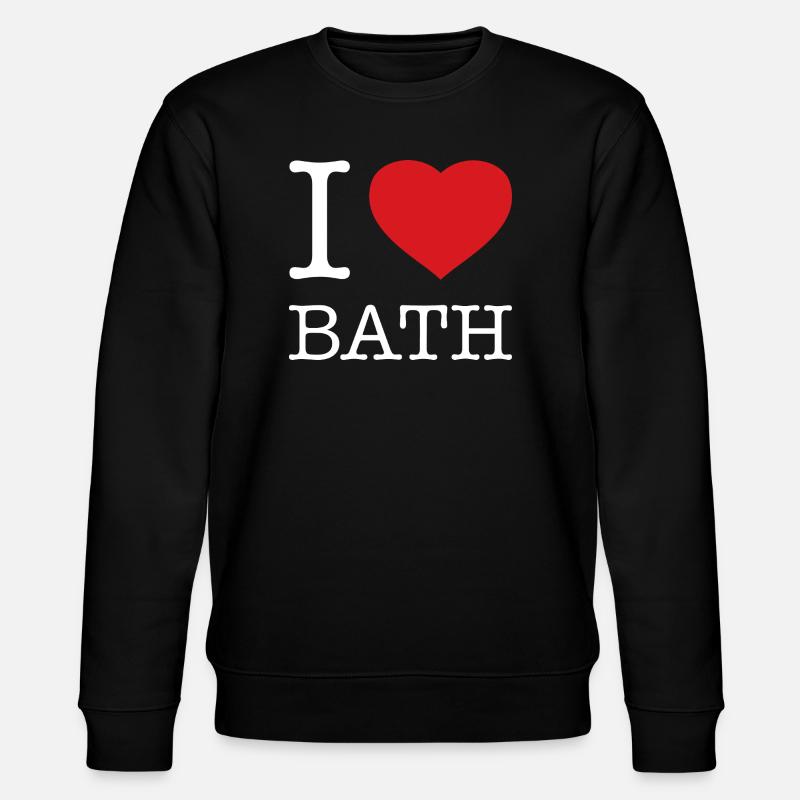 I LOVE BATH - Stanley/Stella Unisex Bio-Sweatshirt CHANGER - Schwarz