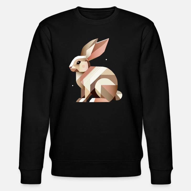 Géométrie charmante – Le lapin abstrait - Sweat bio CHANGER Stanley/Stella Unisexe - noir