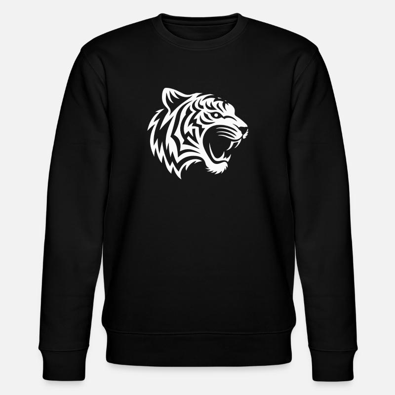 Tiger tribal weiss - Stanley/Stella Unisex Bio-Sweatshirt CHANGER - Schwarz