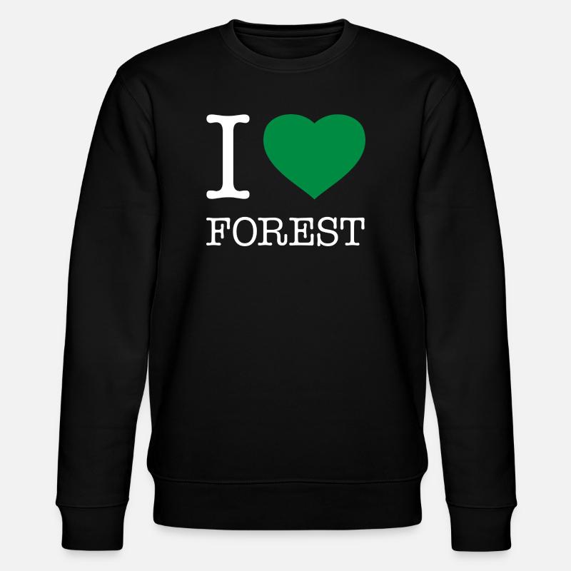 I LOVE FOREST - Stanley/Stella Unisex Bio-Sweatshirt CHANGER - Schwarz