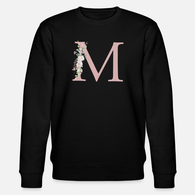 M Monogramm, Floral, personalisierbar - Stanley/Stella Unisex Bio-Sweatshirt CHANGER  - Schwarz