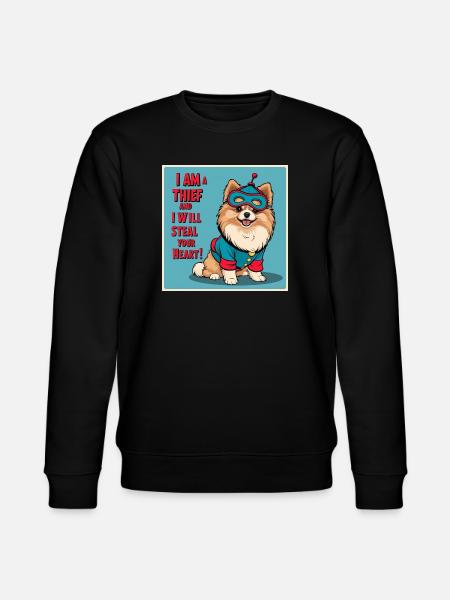 Dog in superhero costume - Stanley/Stella CHANGER Unisex Organic Sweatshirt - black