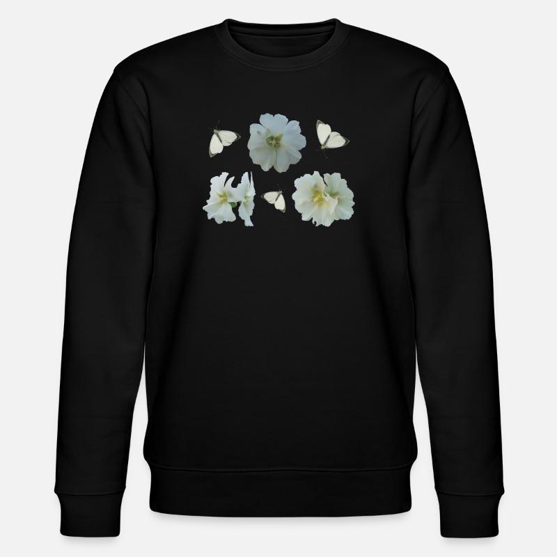 Roses trémières avec papillons - Sweat bio CHANGER Stanley/Stella Unisexe - noir