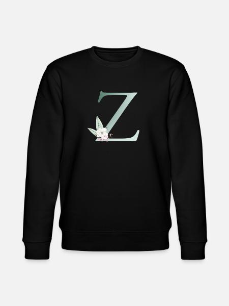Z Monogram, Floral, Personalizable - Stanley/Stella CHANGER Unisex Organic Sweatshirt - black