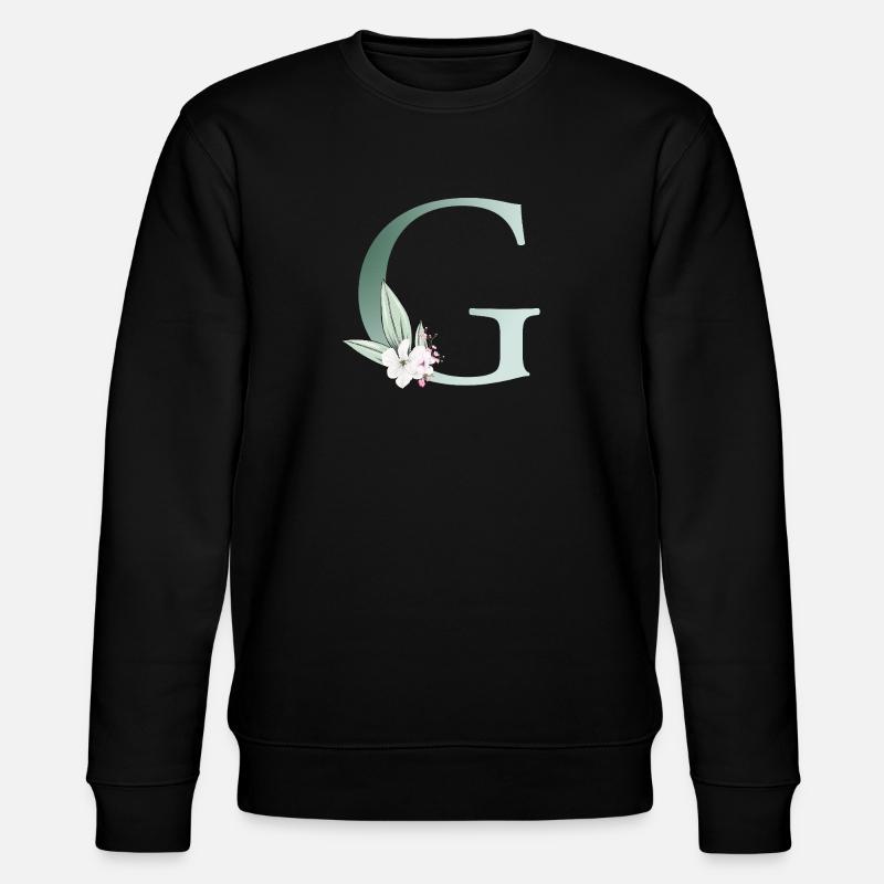 G Monogram, Floral, Personnalisable - Sweat bio CHANGER Stanley/Stella Unisexe - noir