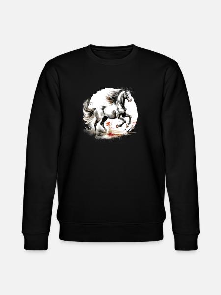 Chinesisches Sternzeichen Pferd - Stanley/Stella Unisex Bio-Sweatshirt CHANGER  - Schwarz