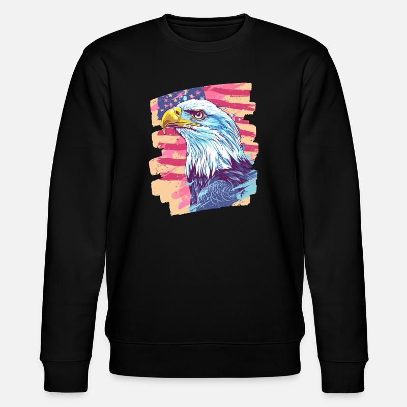 American flag with eagle - Stanley/Stella CHANGER Unisex Organic Sweatshirt - black