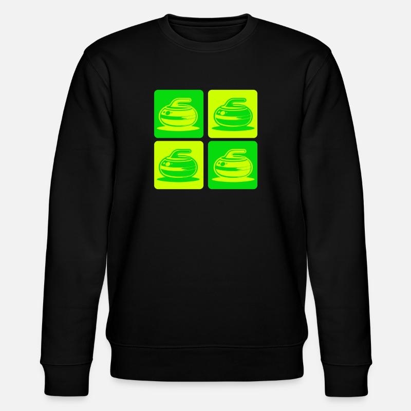 Curling Classic Design - Stanley/Stella Unisex Bio-Sweatshirt CHANGER  - Schwarz