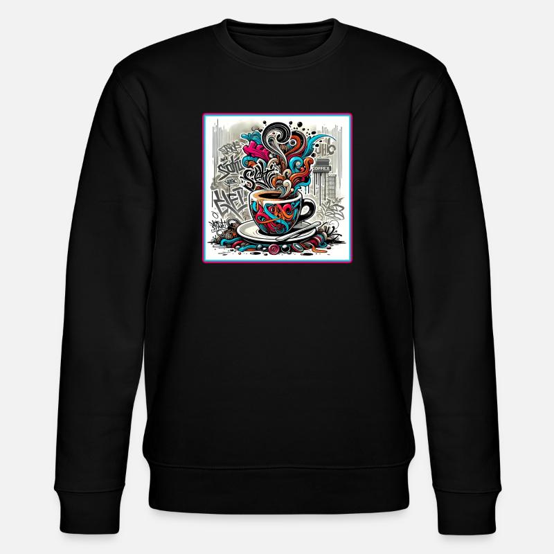 Espresso Graffiti - Stanley/Stella Unisex Bio-Sweatshirt CHANGER  - Schwarz
