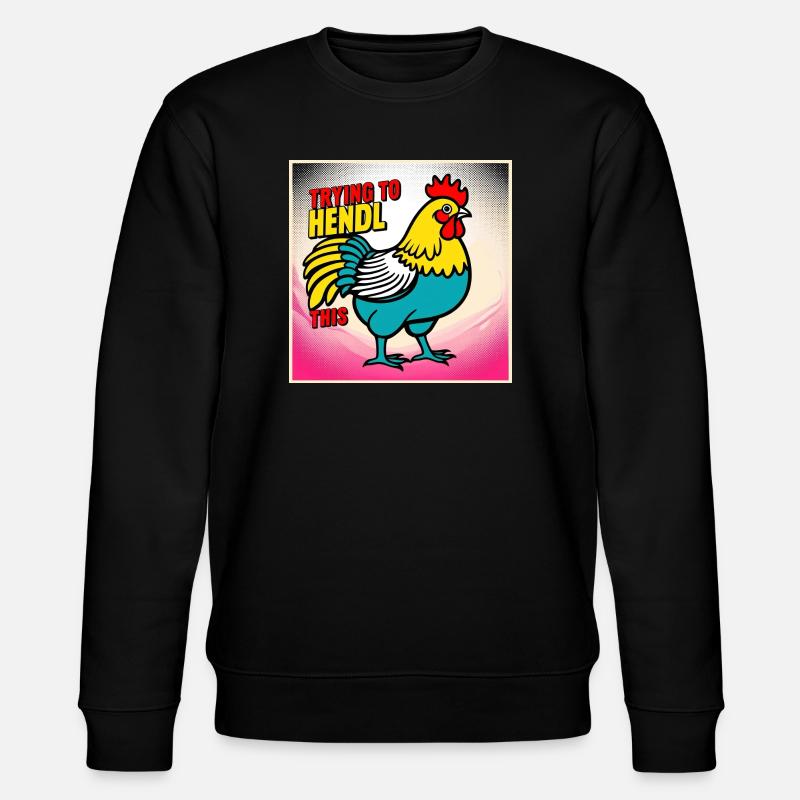 Huhn "Trying to hendl this" - Stanley/Stella Unisex Bio-Sweatshirt CHANGER - Schwarz