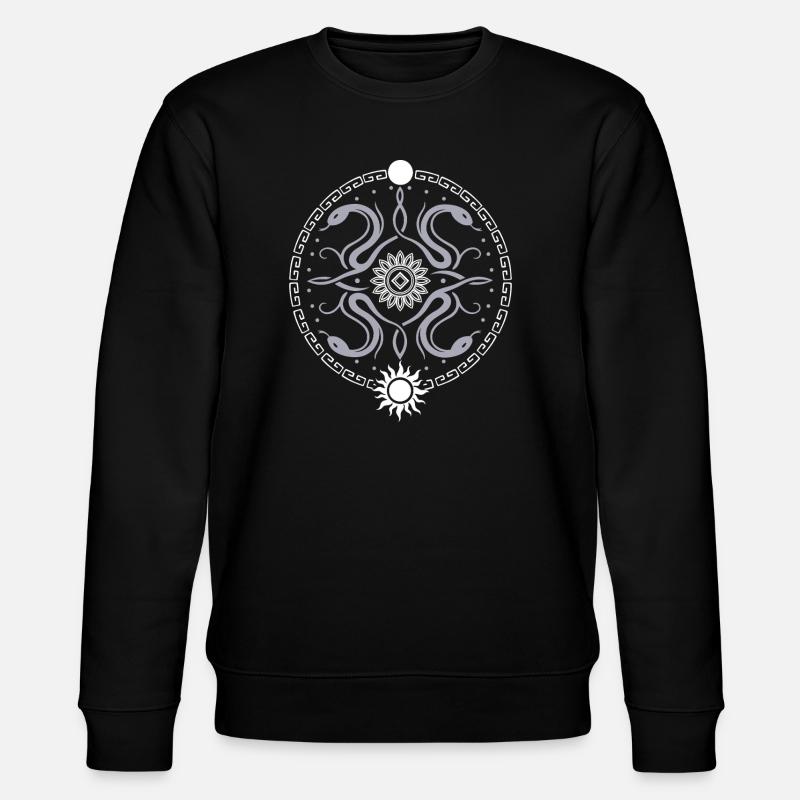Roue serpentine avec soleil et lune - Sweat bio CHANGER Stanley/Stella Unisexe - noir