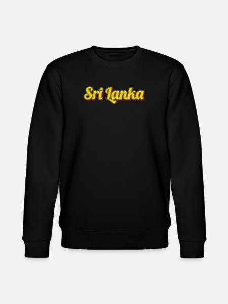 Sri Lanka retro skrift i farver - Stanley/Stella økologisk unisex-sweatshirt CHANGER  - sort