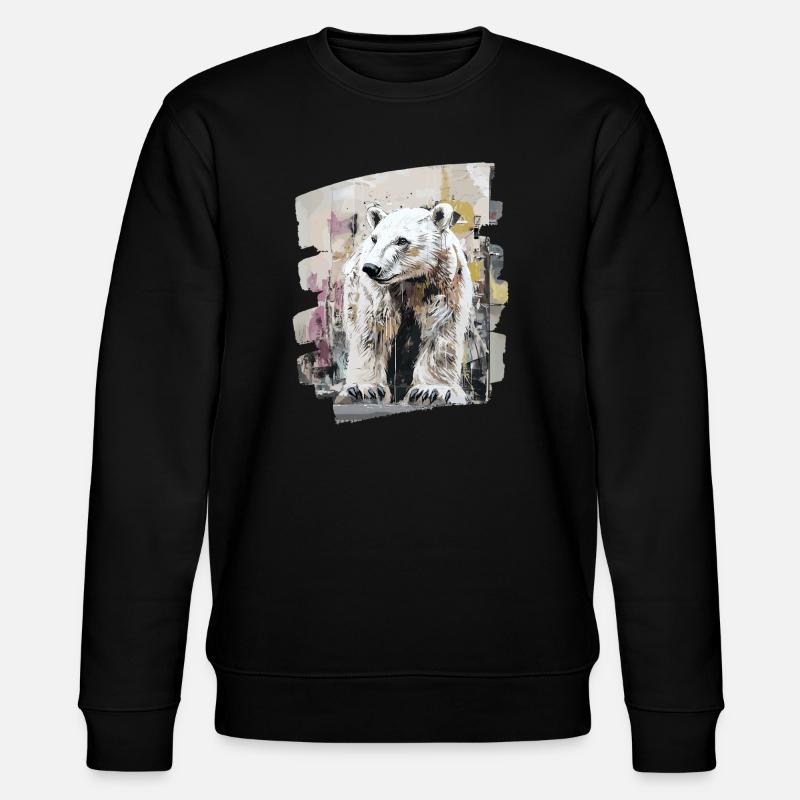 Polar Bear Graffiti Sprayer - Stanley/Stella CHANGER Unisex Organic Sweatshirt - black