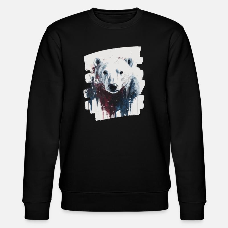 Eisbär Graffiti Sprayer - Stanley/Stella Unisex Bio-Sweatshirt CHANGER - Schwarz