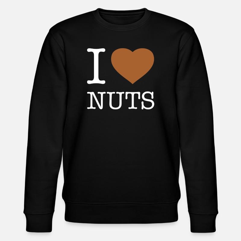 I LOVE NUTS - Stanley/Stella Unisex Bio-Sweatshirt CHANGER  - Schwarz