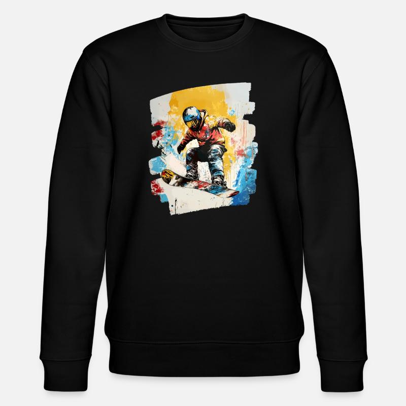 Snowboarder poudreuse - Sweat bio CHANGER Stanley/Stella Unisexe - noir