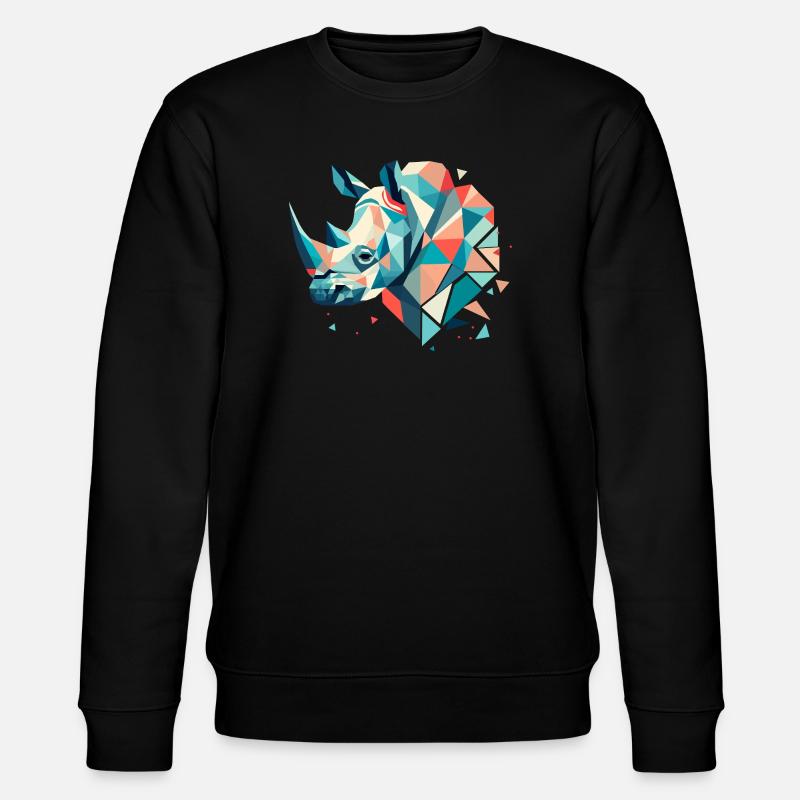 Rhinocéros abstrait – Force géométrique - Sweat bio CHANGER Stanley/Stella Unisexe - noir