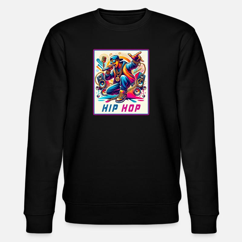Hip-Hop Vibes – Rappeur avec micro - Sweat bio CHANGER Stanley/Stella Unisexe - noir