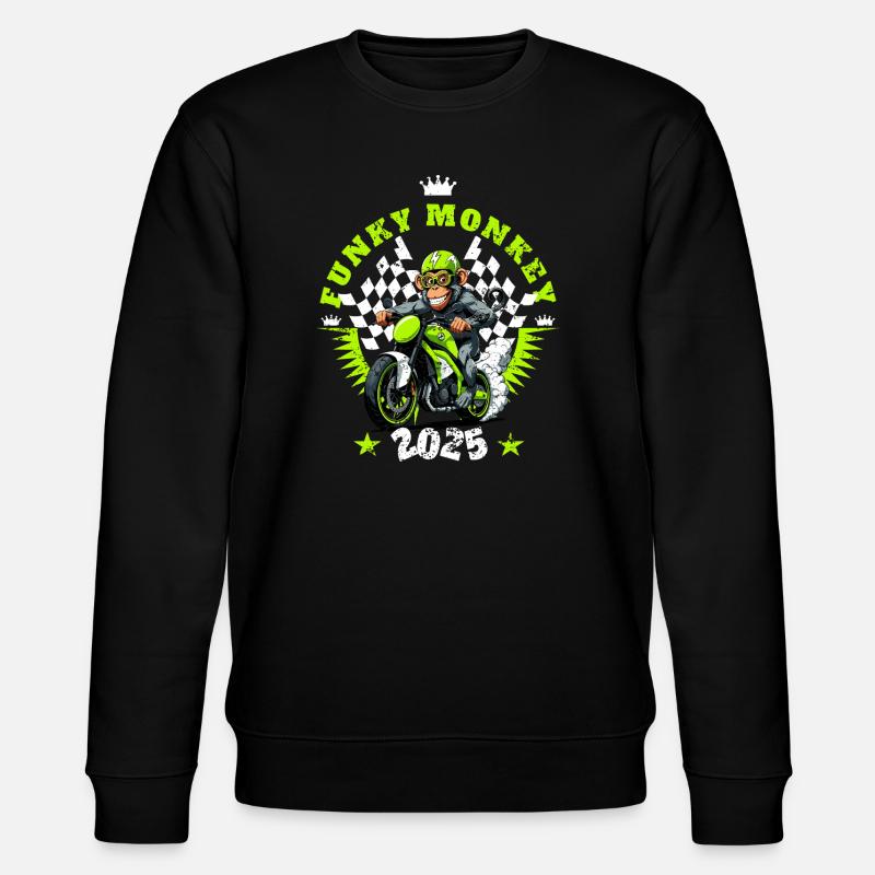 Funny Monkey - Stanley/Stella CHANGER Unisex Organic Sweatshirt - black