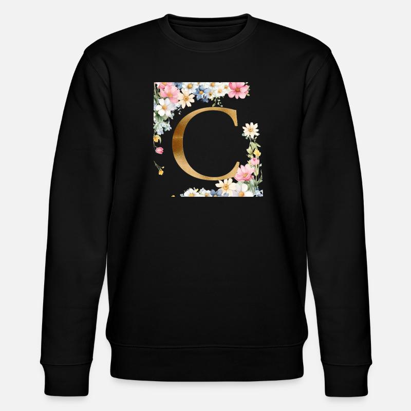 C Monogramme, Floral, Personnalisable - Sweat bio CHANGER Stanley/Stella Unisexe - noir