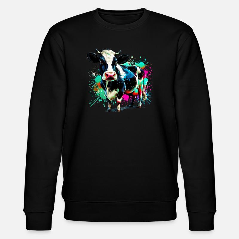 Kuh - Stanley/Stella Unisex Bio-Sweatshirt CHANGER  - Schwarz