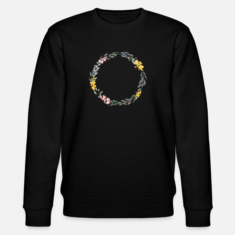 Bunter Kranz- personalisierbar - Stanley/Stella Unisex Bio-Sweatshirt CHANGER  - Schwarz