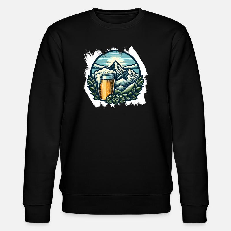 Bergsteigen und Bier Genuss - Stanley/Stella Unisex Bio-Sweatshirt CHANGER  - Schwarz