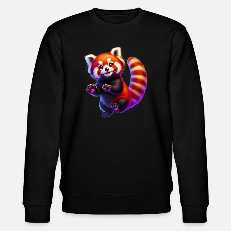 Red panda - Stanley/Stella CHANGER Unisex Organic Sweatshirt - black