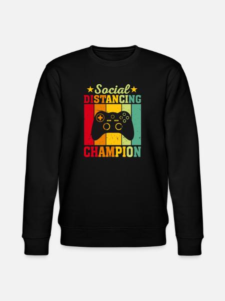 Social Distancing Champion – Retro Gaming - Stanley/Stella Unisex Bio-Sweatshirt CHANGER  - Schwarz