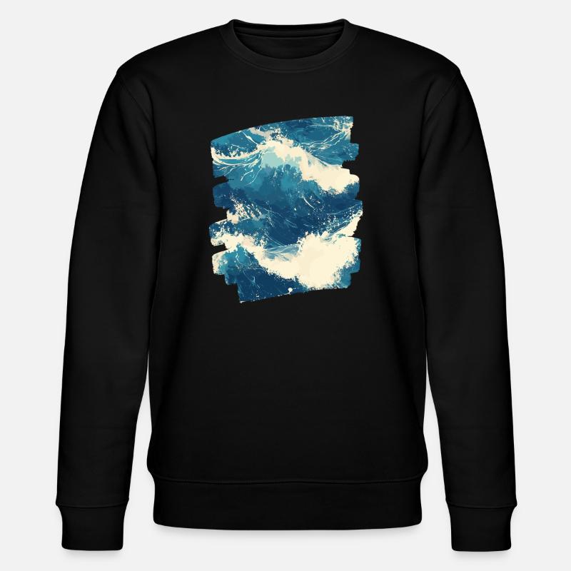 Wellen und Meer - Stanley/Stella Unisex Bio-Sweatshirt CHANGER  - Schwarz