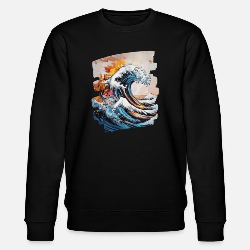 Wellen und Meer - Stanley/Stella Unisex Bio-Sweatshirt CHANGER  - Schwarz