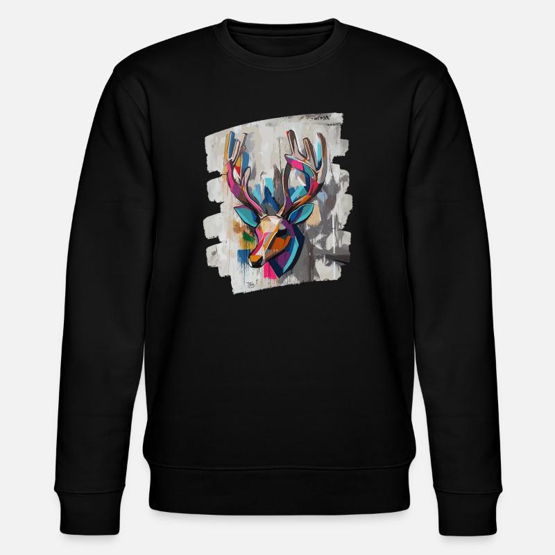 Cerf avec bois - Sweat bio CHANGER Stanley/Stella Unisexe - noir