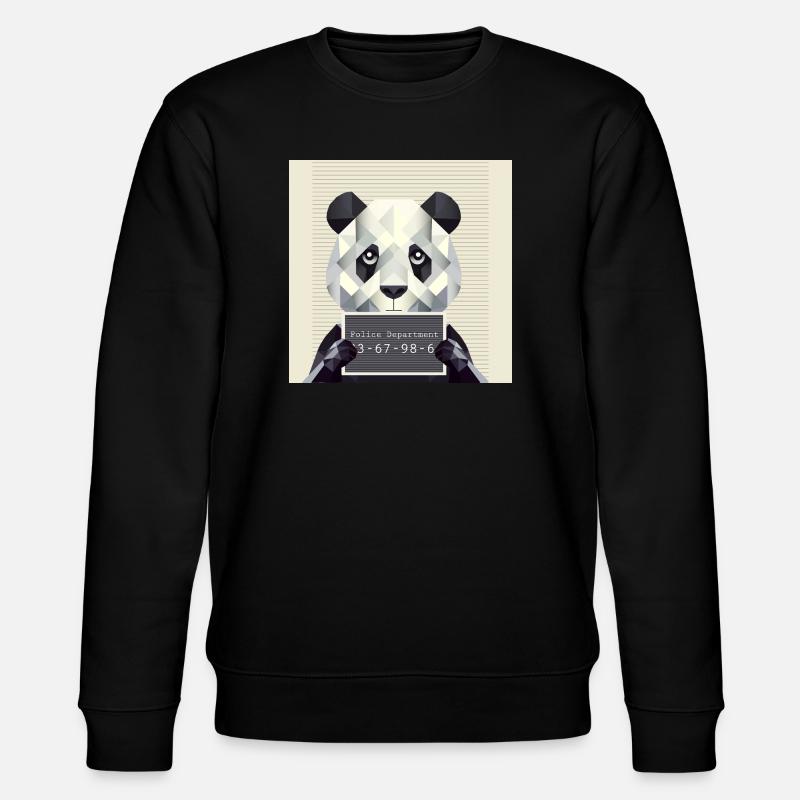 Panda Mugshot – Caught with animals! - Stanley/Stella CHANGER Unisex Organic Sweatshirt - black