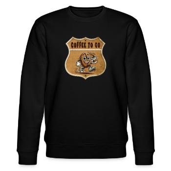 Coffee to Go – Vintage Style - Stanley/Stella Unisex Bio-Sweatshirt CHANGER  - Schwarz - Vorne - Nik (191cm) & Marisol (170cm)