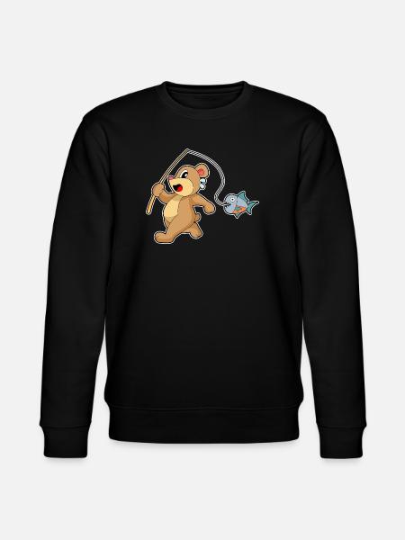 Bear Angler Fish Fishing - Stanley/Stella CHANGER Unisex Organic Sweatshirt - black