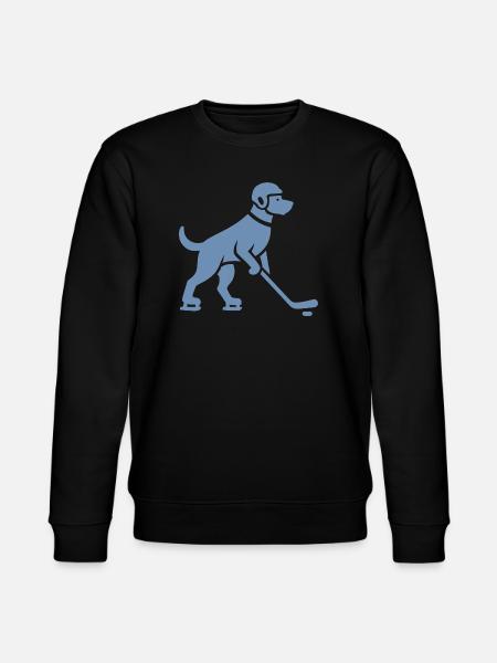 Dog Hockey Player Silhouette - Stanley/Stella CHANGER Unisex Organic Sweatshirt - black