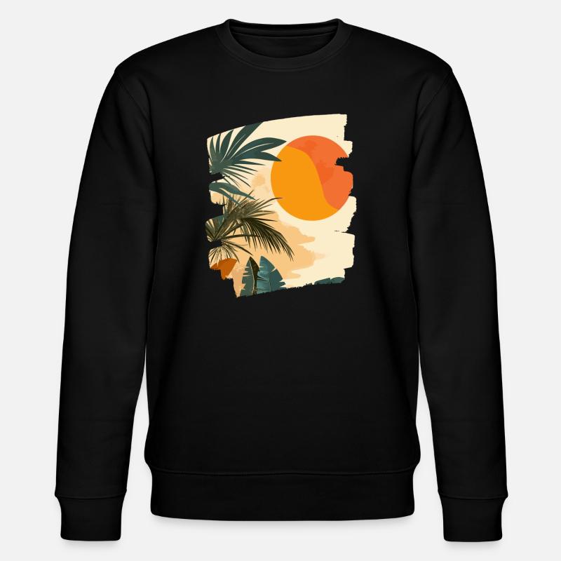 Coucher de soleil sur les palmiers d’été - Sweat bio CHANGER Stanley/Stella Unisexe - noir