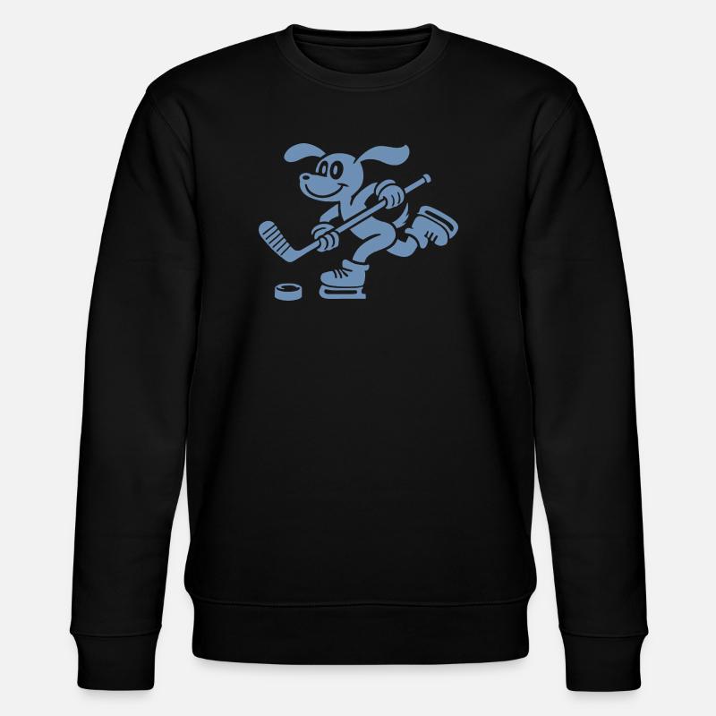 Dackel Eishockey Silhouette Minimalistisch - Stanley/Stella Unisex Bio-Sweatshirt CHANGER  - Schwarz
