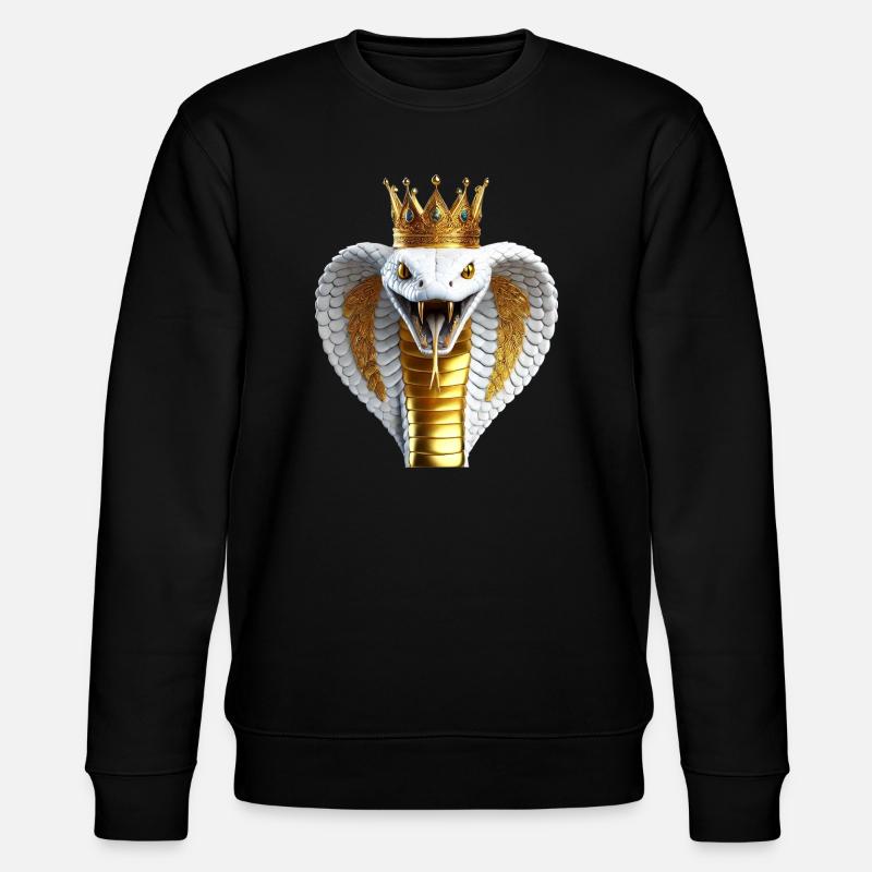 Königskobra mit Krone - Stanley/Stella Unisex Bio-Sweatshirt CHANGER  - Schwarz