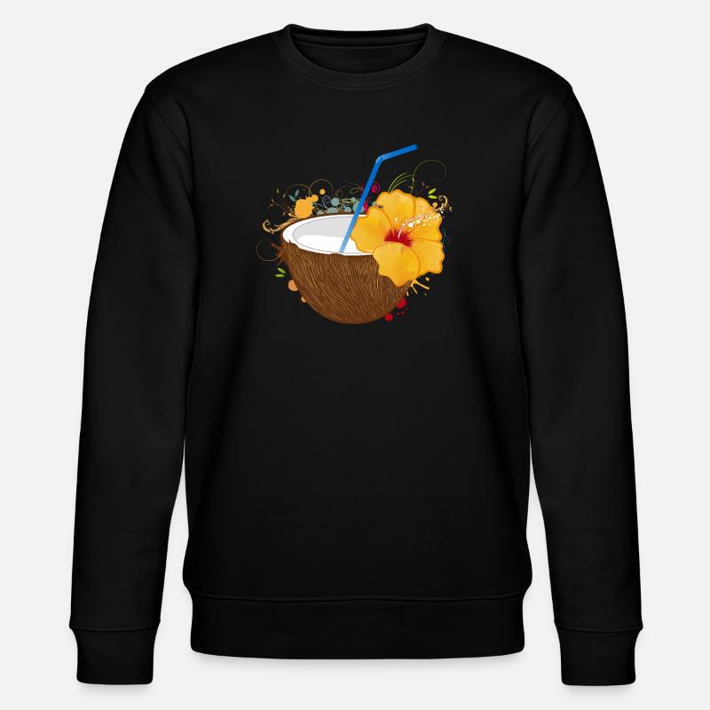 Exotic coconut cocktail with hibiscus - Stanley/Stella CHANGER Unisex Organic Sweatshirt - black