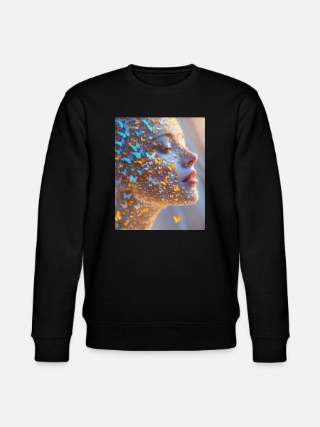 Butterfly Face Art - Stanley/Stella CHANGER Unisex Organic Sweatshirt - black
