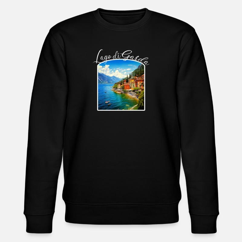 Gardasee, Lago di Garda - Stanley/Stella Unisex Bio-Sweatshirt CHANGER  - Schwarz