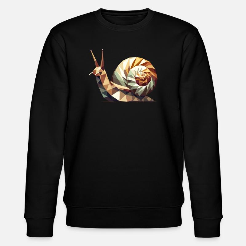 Geometric Snail – Stylized Low-Poly Art - Stanley/Stella CHANGER Unisex Organic Sweatshirt - black