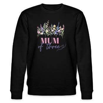Mum of three - Stanley/Stella Unisex Bio-Sweatshirt CHANGER  - Schwarz - Vorne - Nik (191cm) & Marisol (170cm)