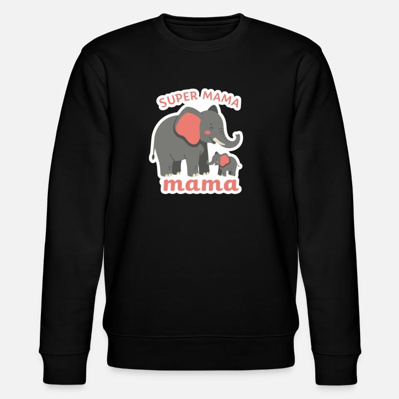 Super Maman Éléphant - Sweat bio CHANGER Stanley/Stella Unisexe - noir